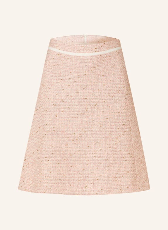 MARC CAIN Tweed skirt with glitter thread WHITE/ PINK/ GOLD