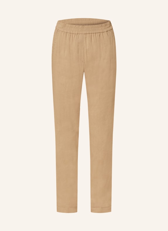 MARC CAIN Trousers ROANNE with linen CAMEL