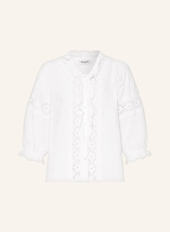 lollys laundry Blouse PAVIA with 3/4 sleeves and lace WHITE