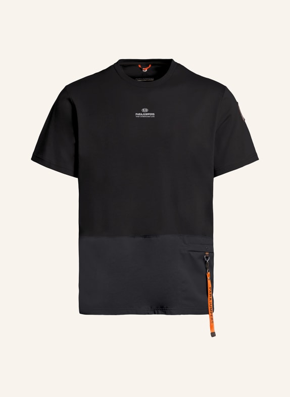 PARAJUMPERS T-Shirt CLINT im Materialmix SCHWARZ