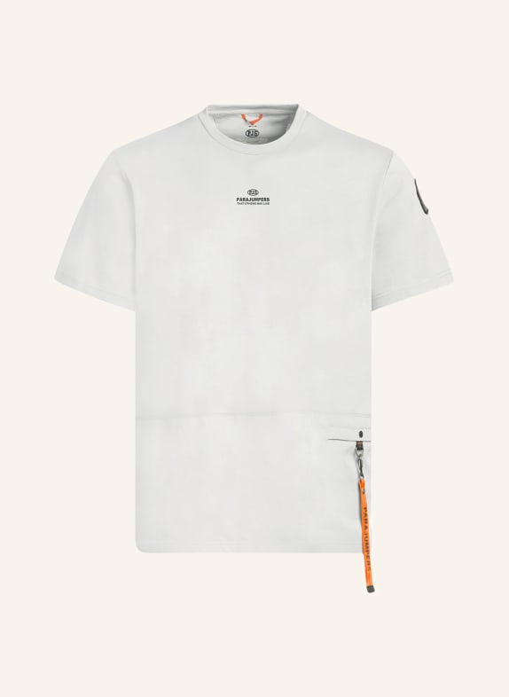 PARAJUMPERS T-Shirt CLINT im Materialmix HELLGRAU/ BLAUGRAU