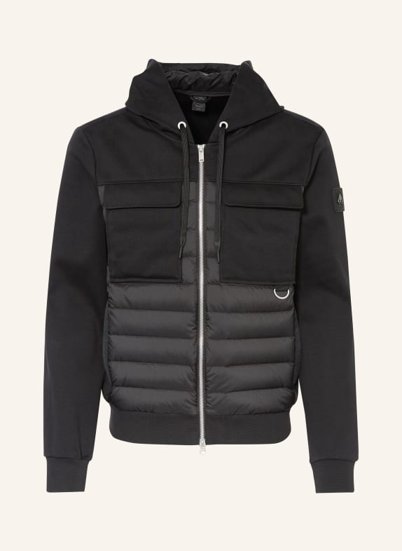MOOSE KNUCKLES Down jacket in mixed materials BLACK
