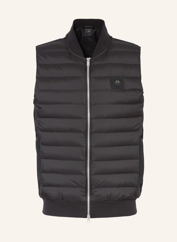 MOOSE KNUCKLES Down vest in mixed materials BLACK