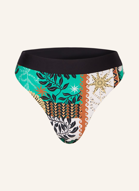 SEAFOLLY High-waist bikini bottoms ATLANTIS ECRU/ GREEN/ BROWN
