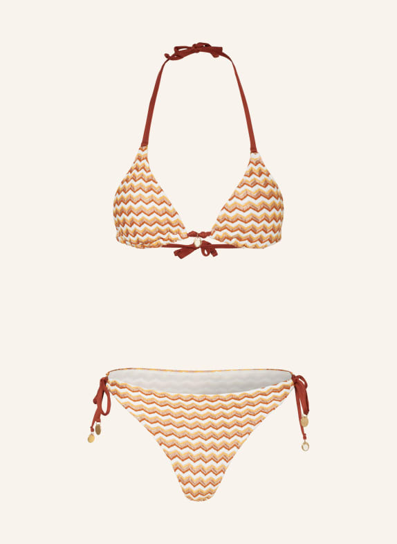 BANANA MOON COUTURE Triangle bikini LUATAKA ITAPOA BROWN/ WHITE/ LIGHT ORANGE