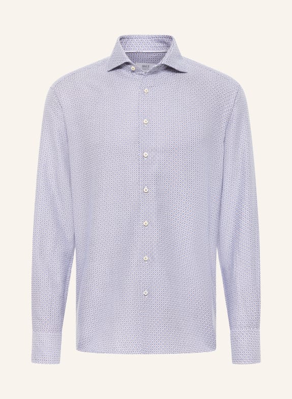 ETERNA 1863 Shirt modern fit with linen DARK BLUE/ WHITE/ KHAKI