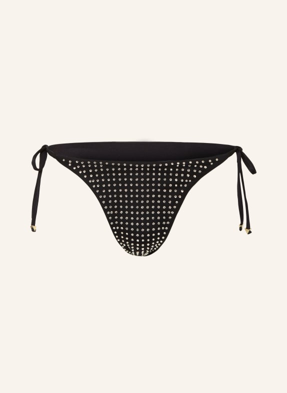 GUESS Triangle bikini bottoms with decorative gems BLACK