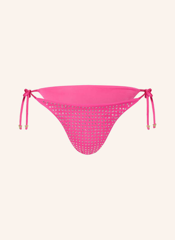 GUESS Triangel-Bikini-Hose mit Schmucksteinen PINK