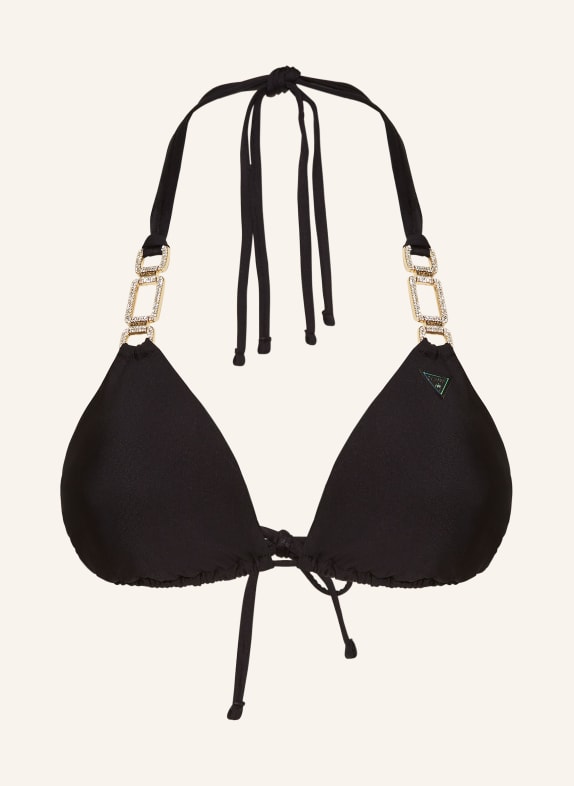 GUESS Triangel-Bikini-Top mit Schmucksteinen SCHWARZ