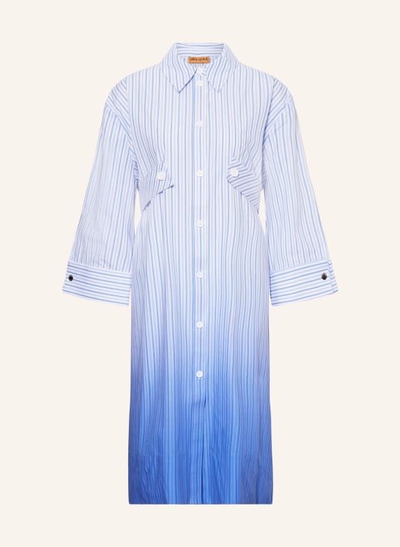 STINE GOYA Shirt dress RIONNA with 3/4 sleeves LIGHT BLUE/ WHITE