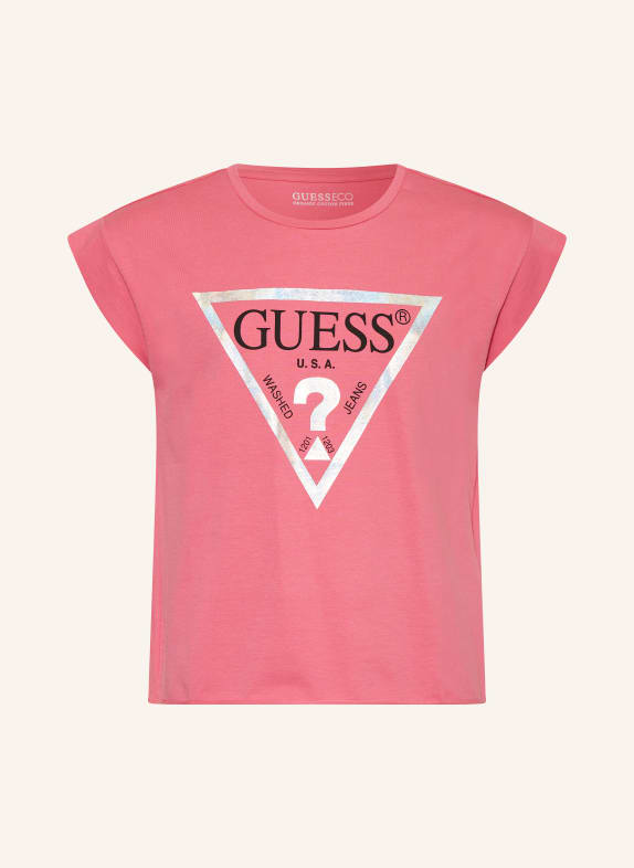 GUESS T-Shirt ROSA/ SCHWARZ/ SILBER