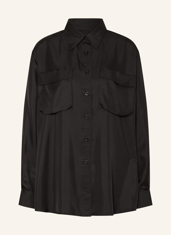 ENVELOPE 1976 Oversized shirt blouse CANNES in silk BLACK