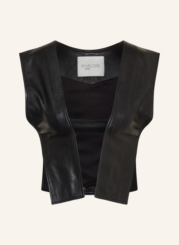 ENVELOPE 1976 Leather vest RUSH BLACK