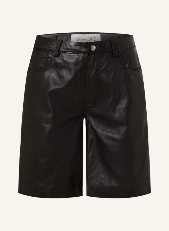 ENVELOPE 1976 Leather shorts PLOT BLACK