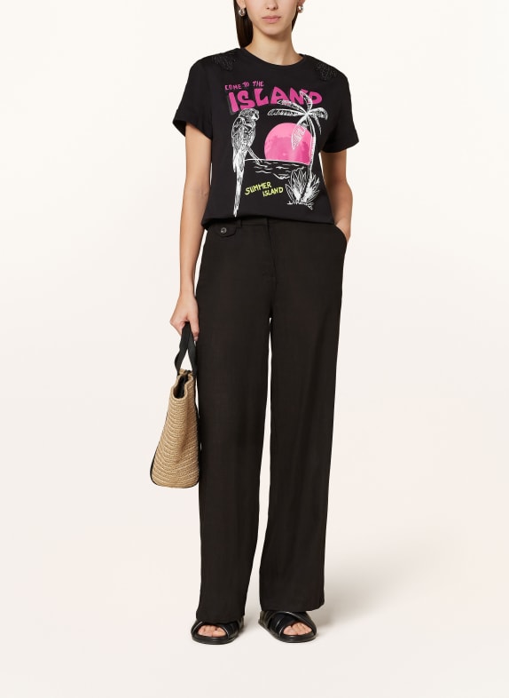 darling harbour T-Shirt mit Schmucksteinen SCHWARZ
