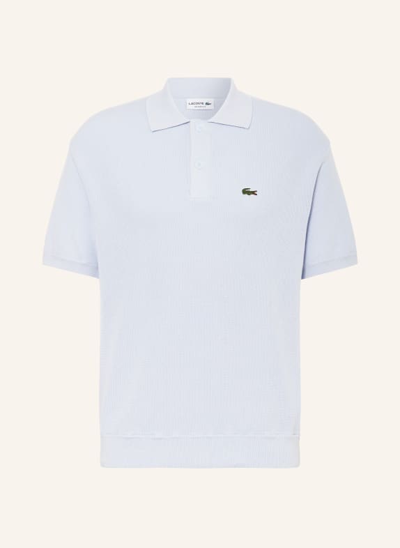 LACOSTE Strick-Poloshirt Relaxed Fit HELLBLAU