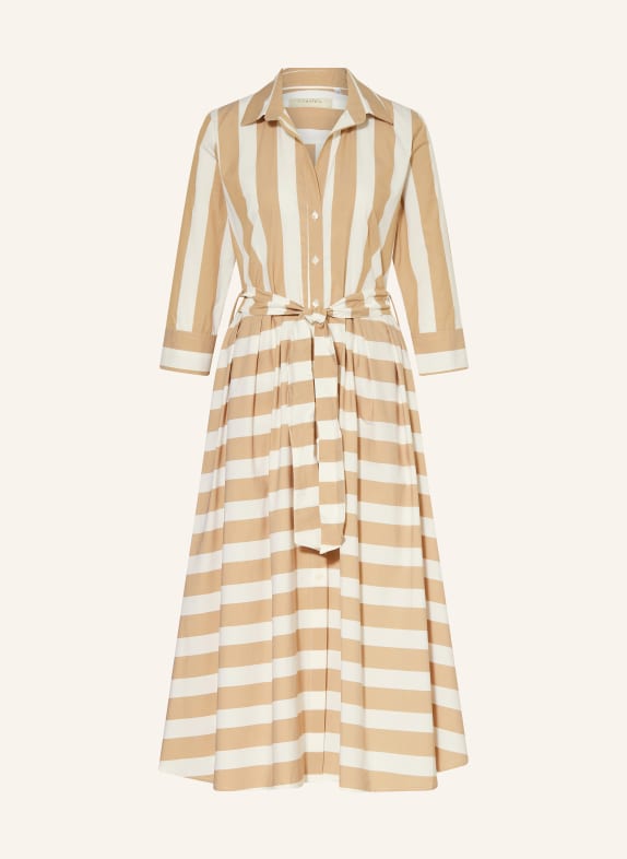 lilienfels Shirt dress with 3/4 sleeves WHITE/ BEIGE