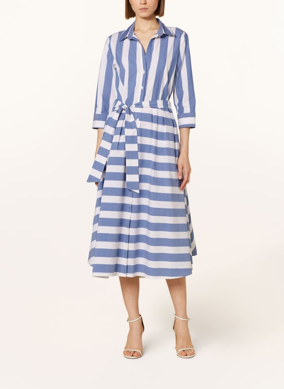 lilienfels Shirt dress with 3/4 sleeves BLUE/ WHITE