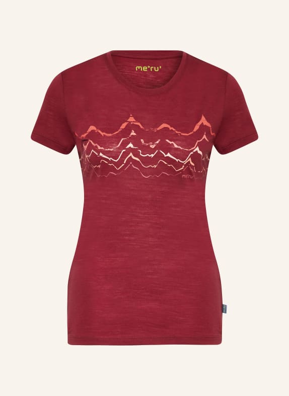 me°ru' T-shirt TROFA with merino wool DARK RED