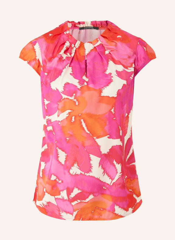 comma Shirt blouse in satin FUCHSIA/ ORANGE/ NUDE