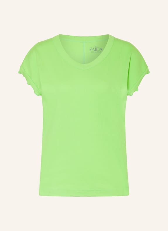 ZAÍDA T-shirt with ruffles LIGHT GREEN