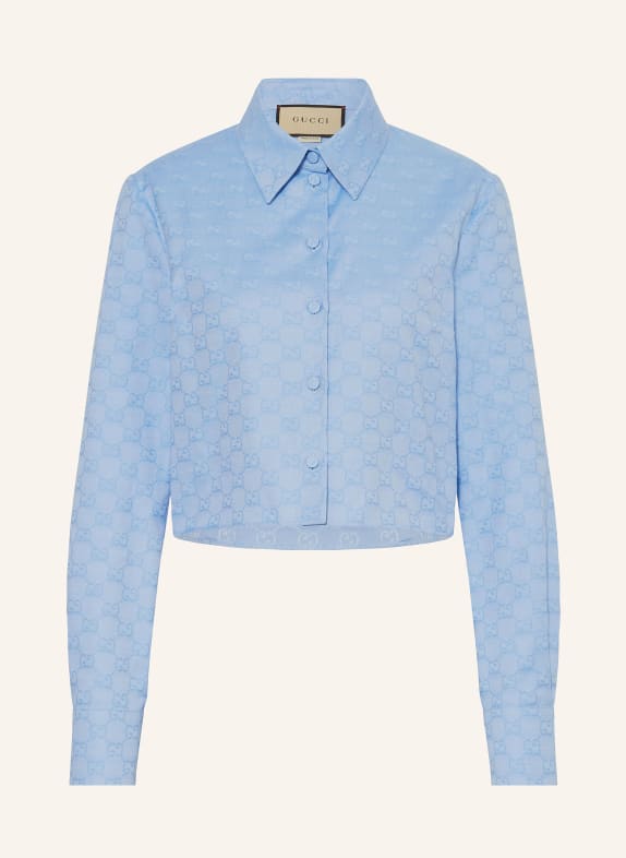 GUCCI Jacquard shirt blouse LIGHT BLUE