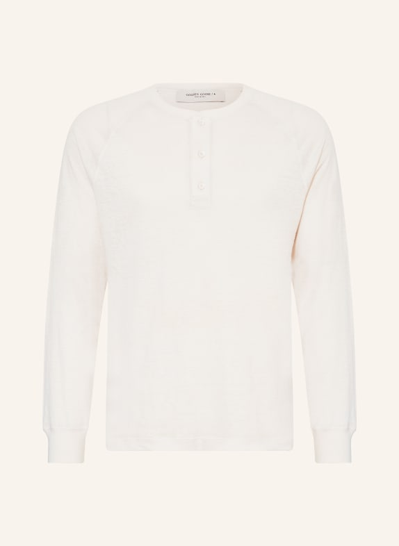 GOLDEN GOOSE Henley shirt JOURNEY made of linen WHITE