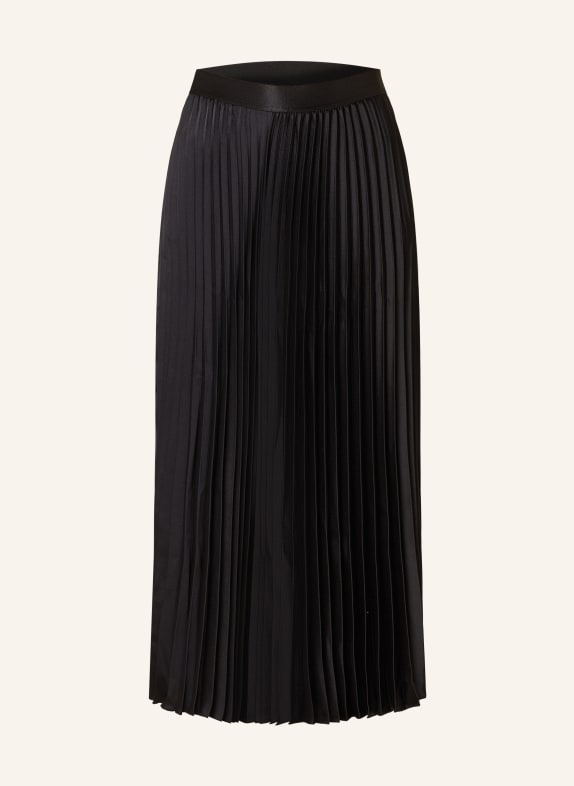 Y.A.S. Pleated skirt made of satin BLACK