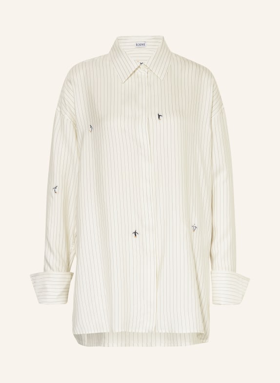 LOEWE Shirt blouse in silk WHITE/ GRAY