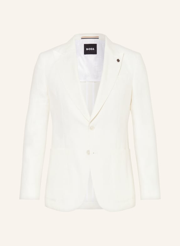 BOSS Suit jacket HUTSON slim fit in linen WHITE