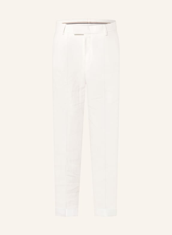 BOSS Suit trousers PEPE relaxed fit in linen WHITE