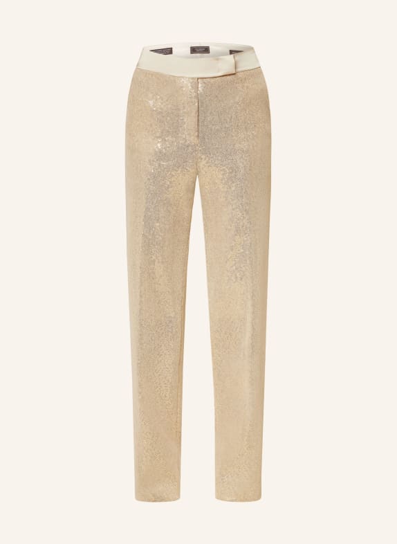 PESERICO Trousers with sequins GOLD