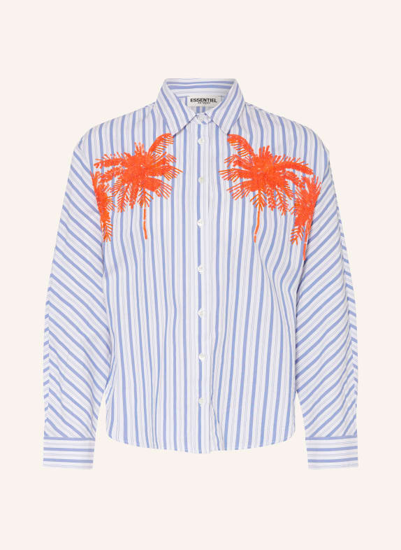 ESSENTIEL ANTWERP Shirt blouse FRESH with sequins WHITE/ BLUE/ ORANGE