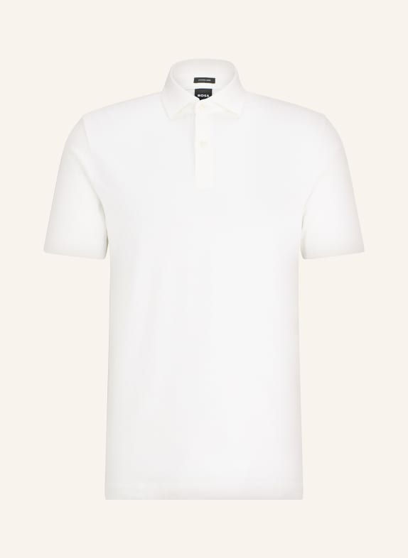 BOSS Piqué polo shirt PRESS regular fit with linen WHITE