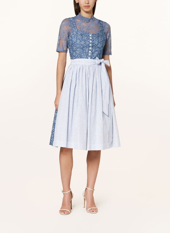 Hammerschmid Bluză dirndl BABSI ALBASTRU-CENUȘIU