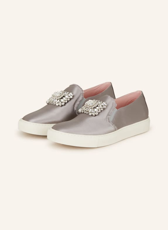 ras Slip-on sneakers REINA with decorative gems SILVER