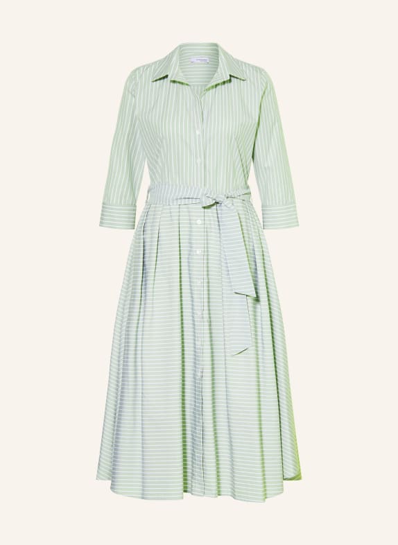 rossana diva Shirt dress with 3/4 sleeves LIGHT GREEN/ WHITE
