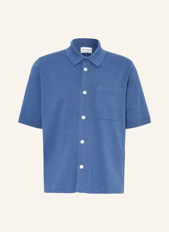 NORSE PROJECTS Knit shirt with linen BLUE
