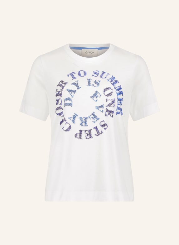 CARTOON T-Shirt mit Pailletten WEISS/ BLAU