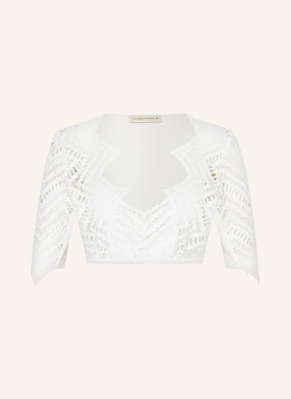 AlpenHERZ Dirndl blouse LUCY in mixed materials WHITE