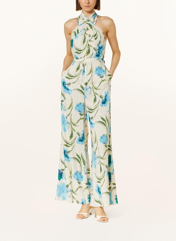 DIANE VON FURSTENBERG Jumpsuit CORT BLAU / GRÜN / WEISS