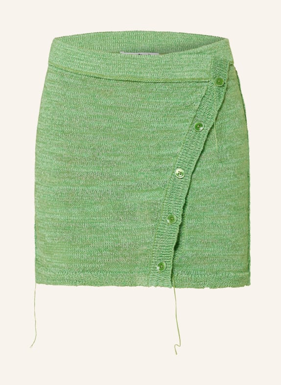 Acne Studios Knit skirt with linen LIGHT GREEN