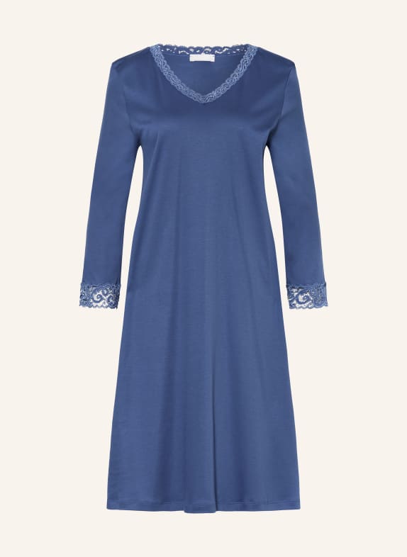HANRO Nightgown MOMENTS with 3/4 sleeves BLUE