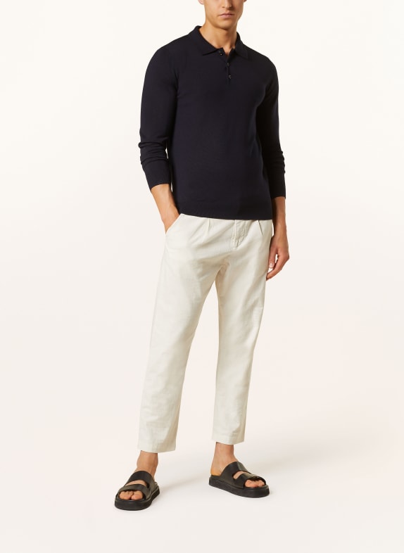 REISS Polo tricotat TRAFFORD din lână merino ALBASTRU ÎNCHIS