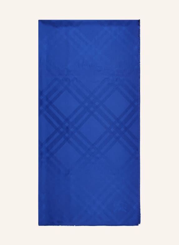 BURBERRY Hedvábný šátek MODRÁ