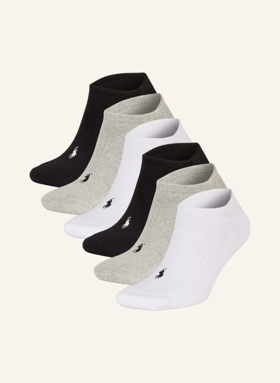 POLO RALPH LAUREN 6-pack of sneaker socks 001 6PK WHITE/BLACK/GREY