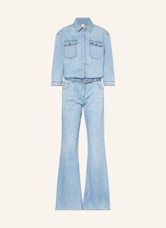 PINKO Denim jumpsuit TURANO with 3/4 sleeves LIGHT BLUE