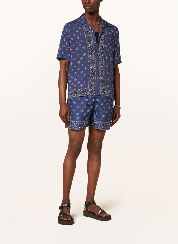 Palm Angels Resort shirt comfort fit DARK BLUE/ WHITE