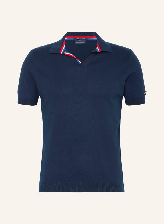 PAUL & SHARK Knitted polo shirt DARK BLUE/ RED/ WHITE