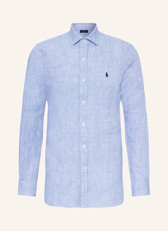 POLO RALPH LAUREN Linen shirt slim fit BLUE/ WHITE